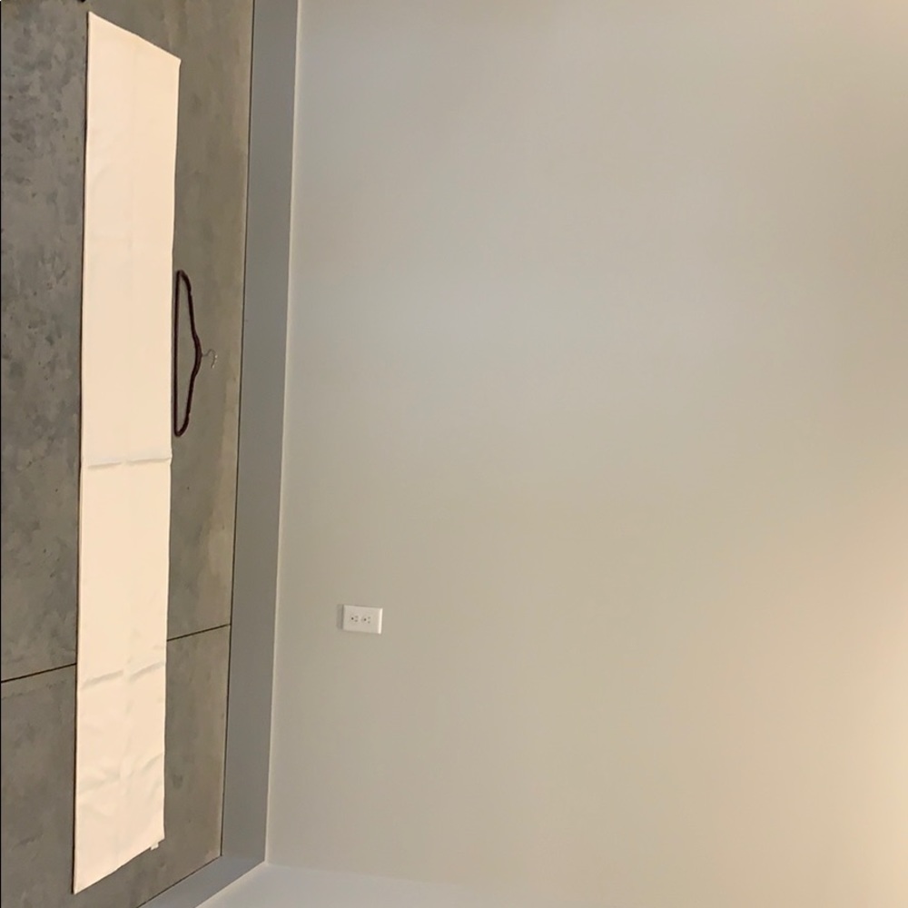 White satin formal dress Shaw